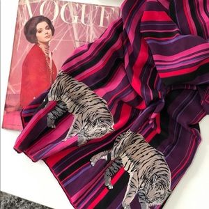 Vintage silk scarf from Paris animal print